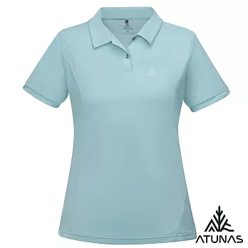 【ATUNAS 歐都納】女款循環ATUNAS-TEX短袖POLO衫/吸濕排汗/防曬透氣/大尺碼A2PS2535WC- S 湖綠