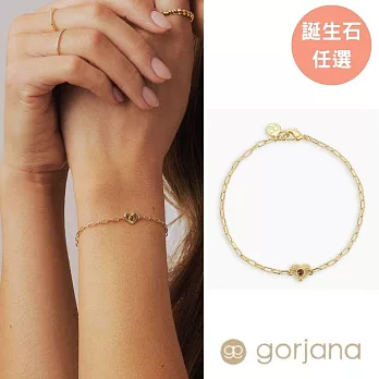 【Gorjana】18K金誕生石心形手鍊－專屬幸運守護石(多款任選) 1月 - 石榴石