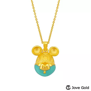 Disney迪士尼系列金飾 彩蛋米奇黃金墜子 送白鋼項鍊