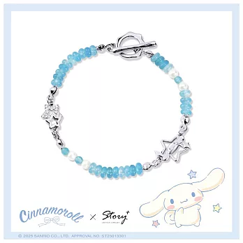 STORY 故事銀飾-Cinnamoroll 繁星系列-大耳狗喜拿流星之畔海藍寶造型手鍊