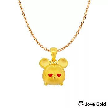 Disney迪士尼系列金飾 TSUM愛心米奇黃金墜子 送白鋼項鍊