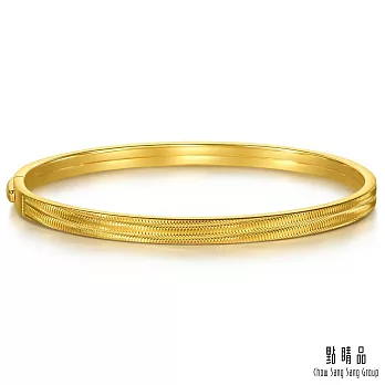 【點睛品】極簡波紋 黃金手鐲_計價黃金(08)