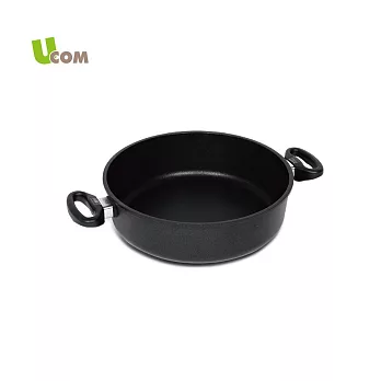 【瑞康屋UCOM】德國黑魔法系列 不沾鍋-28cm 雙耳湯鍋/淺燉鍋/平底鍋