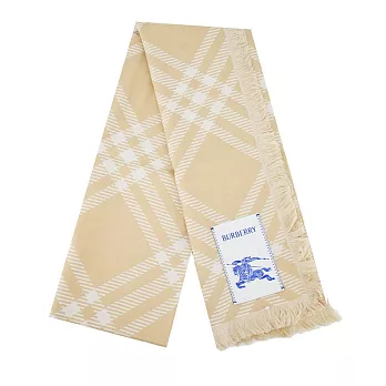 BURBERRY格紋絲毛混紡圍巾 沙色