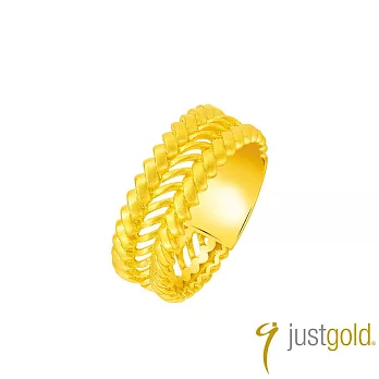 【Just Gold 鎮金店】良緣．竹韻-寬 黃金對戒 港圍 21  金色