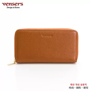 【vensers】牛皮潮流個性皮夾(TH335601棕色長夾)
