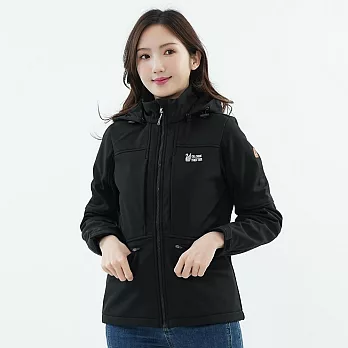 【遊遍天下】女款GlobeTex防水防風保暖刷毛軟殼外套(GJ23050) XL 曜岩黑