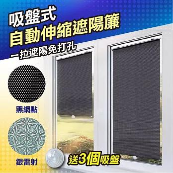 吸盤式自動伸縮遮陽簾(大款 2入組) 大款銀色*2