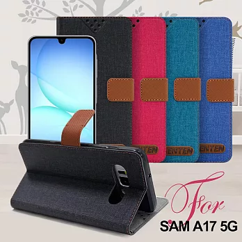 GENTEN Samsung Galaxy A17 5G 自在文青風支架皮套 藍色