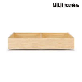 博客來-【MUJI 無印良品】松木床架用床下收納盒/附隔板寬94.5x深62.5x高18.5 cm