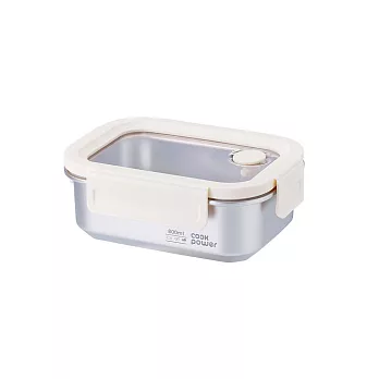 【CookPower 鍋寶】Snapiro可微波316L不鏽鋼保鮮盒800ml(白雲奶) 白雲奶