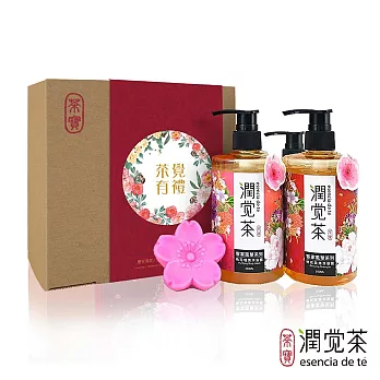 【茶寶 潤覺茶】花漾風華桃花禮盒3件組(桃花洗髮、桃花沐浴、桃花皂)