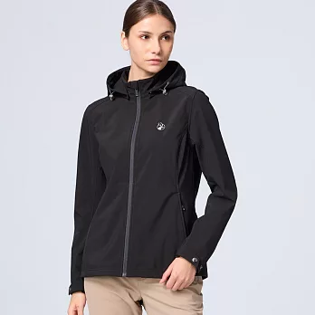 【荒野wildland】女彈性超輕三層山旅機能外套 54黑色 S 黑色