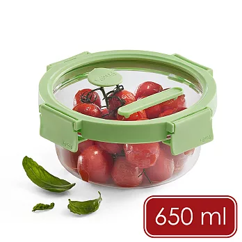 《LEKUE》圓形可微波玻璃密封保鮮盒 - 嫩綠650ml