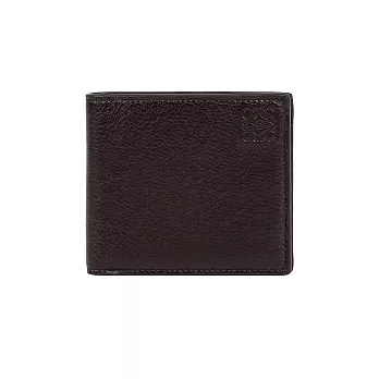 LOEWE Anagram 壓紋標誌鹿皮對開8卡短夾 (紅棕色)