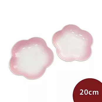 Le Creuset 花型深盤 點心盤 盛菜盤 造型盤 20cm 淡粉紅  2入 無紙盒