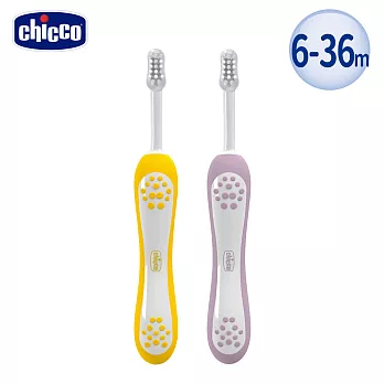 Chicco 幼兒牙刷6-36個月(2入組) 丁香紫/芥末黃