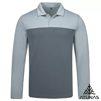 【ATUNAS 歐都納】男款循環長袖排汗POLO衫/大尺碼A6PS2564MC- M 深灰
