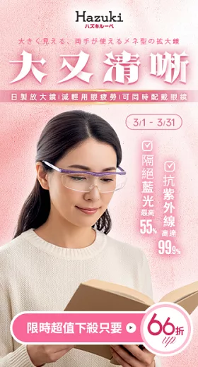 【Hazuki】日本葉月抗藍光放大鏡1.32倍大鏡片-茶色鏡片 (黑-濾藍光率55%)