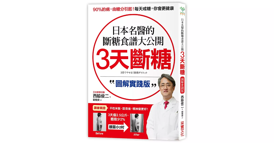 3天斷糖【圖解實踐版】：日本名醫的斷糖食譜大公開！日、台讀者都在做，教你過不生病的生活 | 拾書所