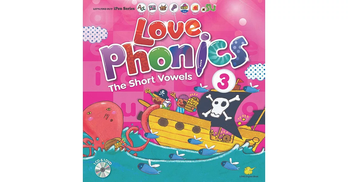 LOVE Phonics 3 The Short Vowels：認識母音(一書+2CD+1DVD+1海報+1手冊) | 拾書所