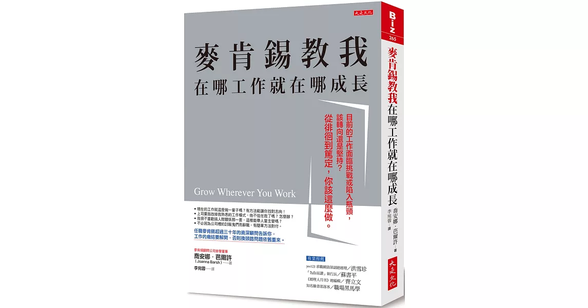 麥肯錫教我在哪工作就在哪成長：目前的工作面臨挑戰或陷入瓶頸，該轉向還是堅持？從徘徊到篤定，你該這麼做。 | 拾書所