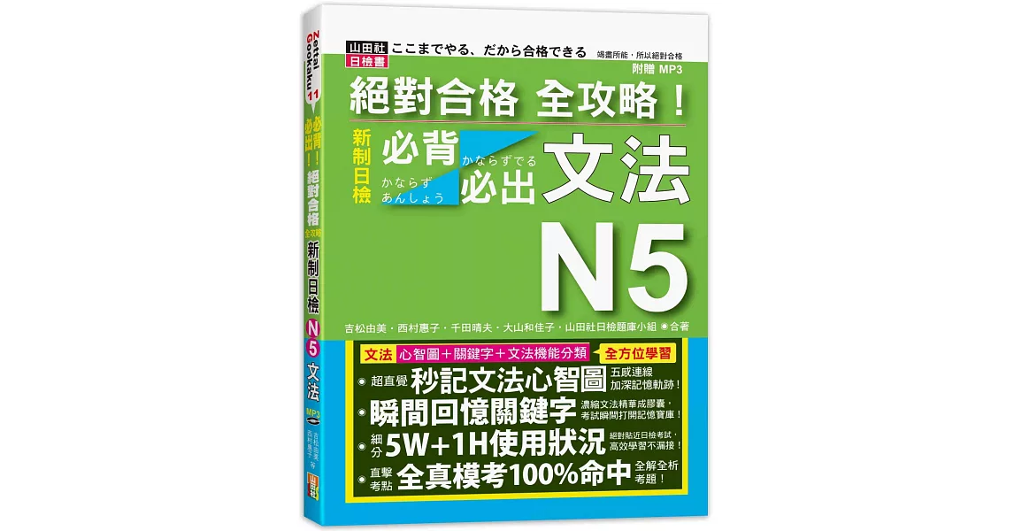 絕對合格 全攻略！新制日檢N5必背必出文法（20K+MP3） | 拾書所