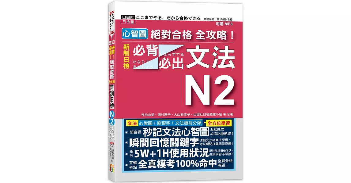 心智圖 絕對合格 全攻略！新制日檢N2必背必出文法（25K+MP3） | 拾書所