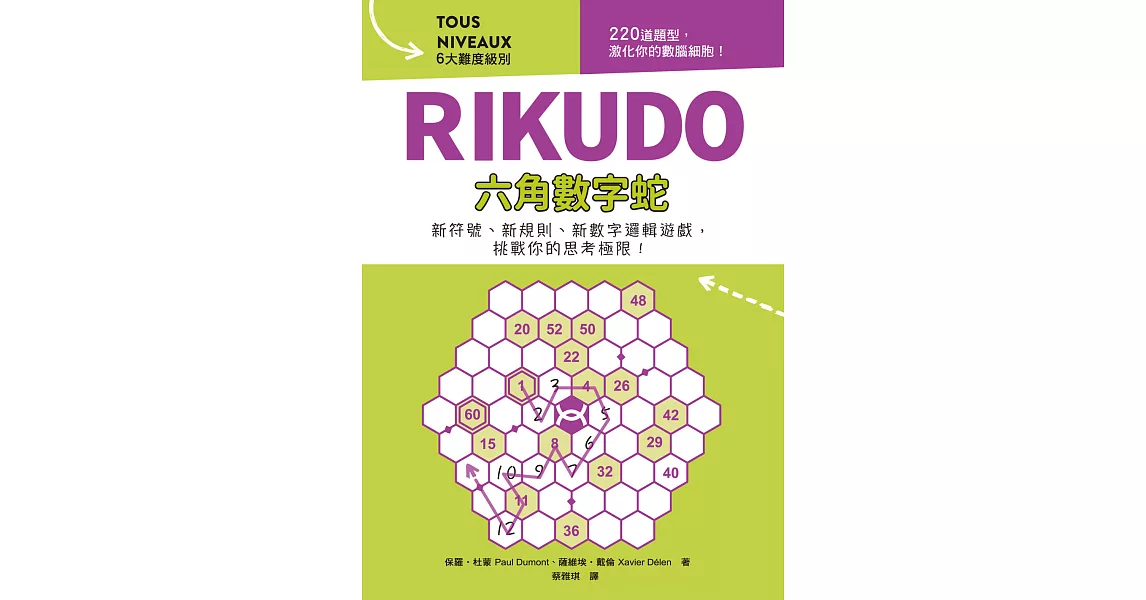 RIKUDO六角數字蛇：新符號、新規則、新數字邏輯遊戲，6大難度級別，挑戰你的思考極限！！ (電子書) | 拾書所