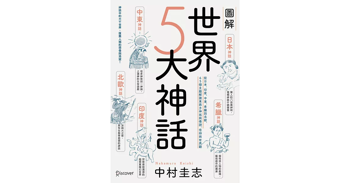 圖解世界5大神話：從日本、印度、中東、希臘到北歐，65個主題解讀東西方神祇與傳說、信仰與世界觀 (電子書) | 拾書所