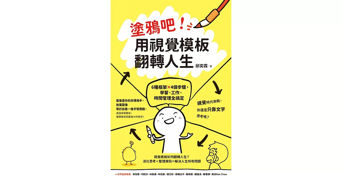 塗鴉吧！用視覺模板翻轉人生：6種框架x4個步驟，學習、工作、時間管理全搞定 (電子書) | 拾書所