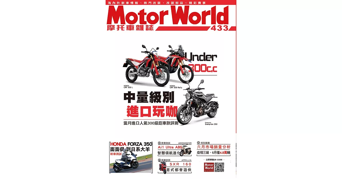 摩托車雜誌Motorworld 8月號/2021第433期 (電子雜誌) | 拾書所