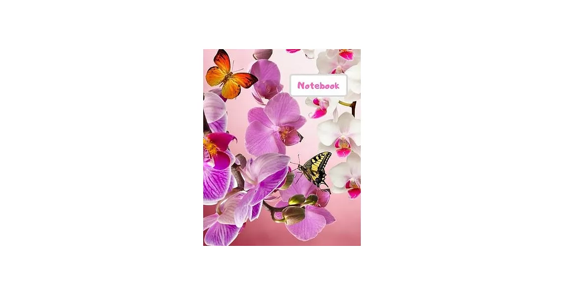 Notebook: 100 page journal paper notebook. Keep all your writing and notes organised in one book. Purple & white orchid design | 拾書所