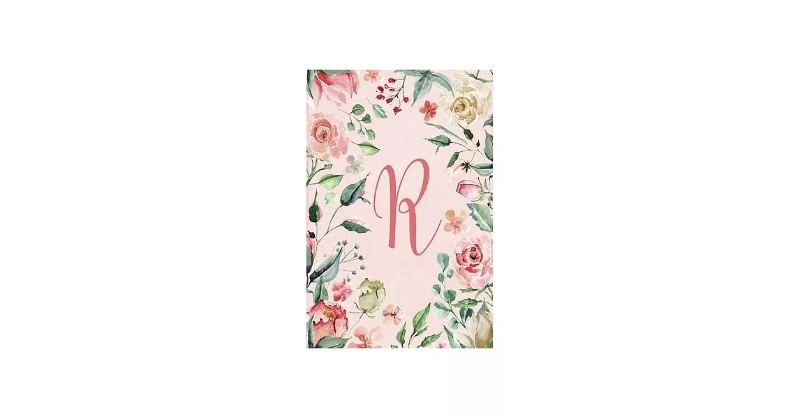 2020 Weekly Planner - Letter R - Pink Green Floral Design: 6＂x9＂ 1-Yr Weekly Calendar, 1 week - 2-page layout, Personalized with Initials. | 拾書所