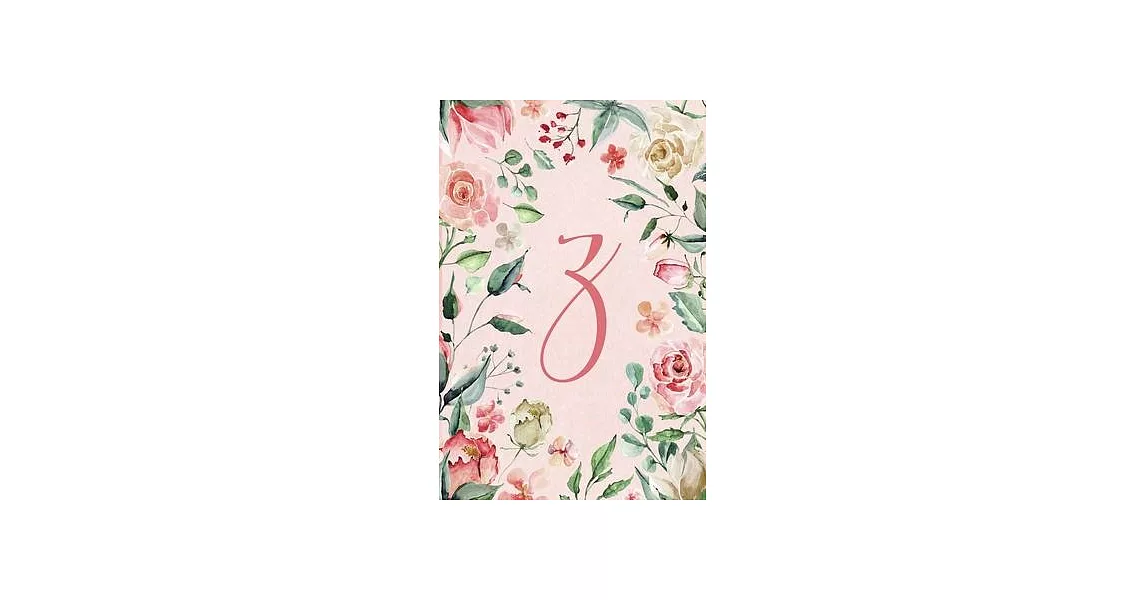 2020 Weekly Planner - Letter Z - Pink Green Floral Design: 6＂x9＂ 1-Yr Weekly Calendar, 1 week - 2-page layout, Personalized with Initials. | 拾書所