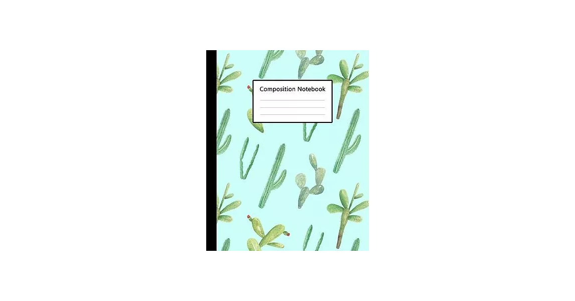 Composition Notebook: Sky Blue Colour Watercolor Cactus Pattern Cover, 110 Pages 7.5＂x9.25＂ College Wide Ruled Paper Notebook Journal, Blank | 拾書所