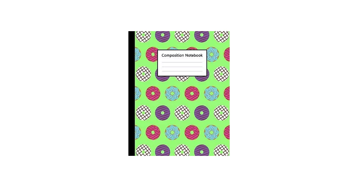 Composition Notebook: Cute mini Doughnut Colorful Green Pattern, 110 Pages 7.5＂x9.25＂ College Wide Ruled Paper Notebook Journal, Blank Lined | 拾書所