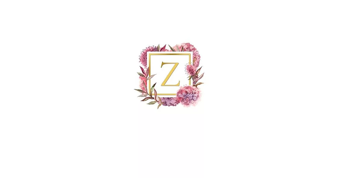 Z: Pretty Watercolor / Gold - Super Cute Monogram Initial Letter Notebook - Personalized Lined Journal / Diary - Perfect | 拾書所