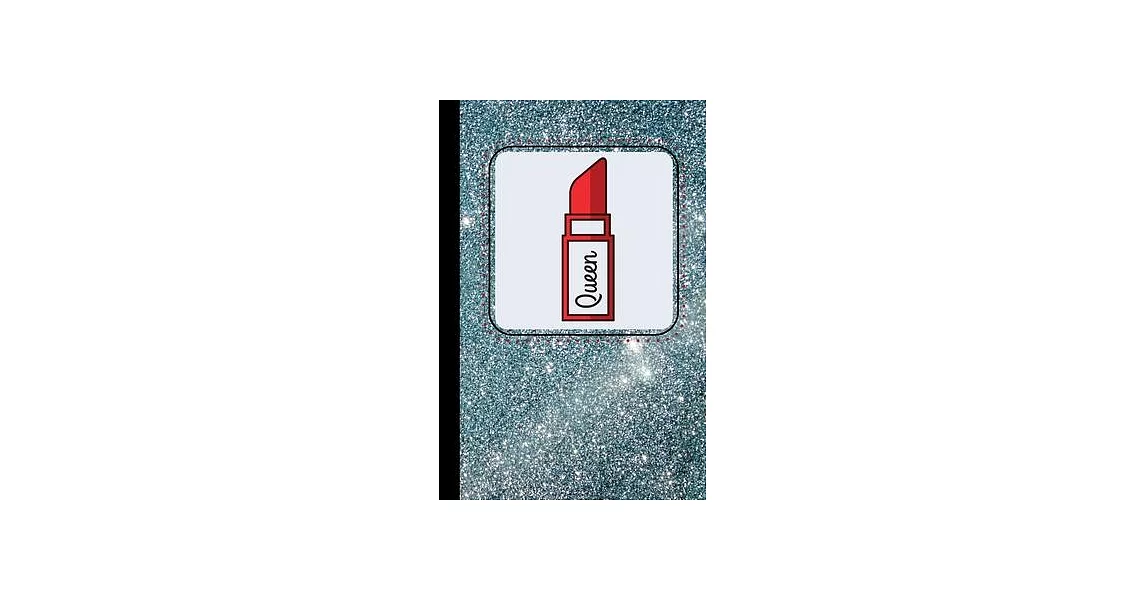 Queen: Lipstick Design Faux Glitter Notebook, 100 Pages Journal Paper, Gifts for Trans Teens Men Women Him Her They Transgend | 拾書所