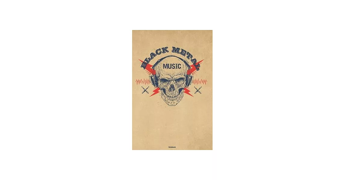 Black Metal Music Notebook: Skull with Headphones Black Metal Music Journal 6 x 9 inch 120 lined pages gift | 拾書所