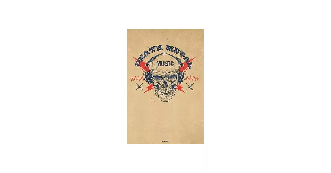 Death Metal Music Notebook: Skull with Headphones Death Metal Music Journal 6 x 9 inch 120 lined pages gift | 拾書所