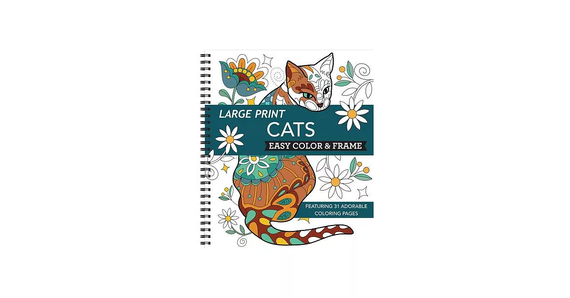 Large Print Easy Color & Frame - Cats (Adult Coloring Book) | 拾書所