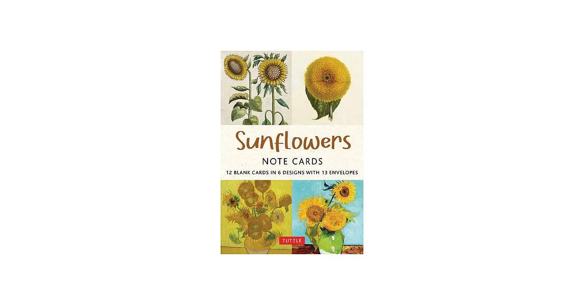 Sunflowers Note Cards- 12 Cards: 12 Blank Cards in 6 Designs with 12 Envelopes | 拾書所