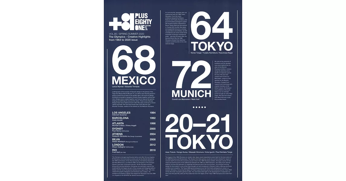 PLUS81VOL.85：The Olympics－Creative Highlights from 1964 to 2020 issue | 拾書所