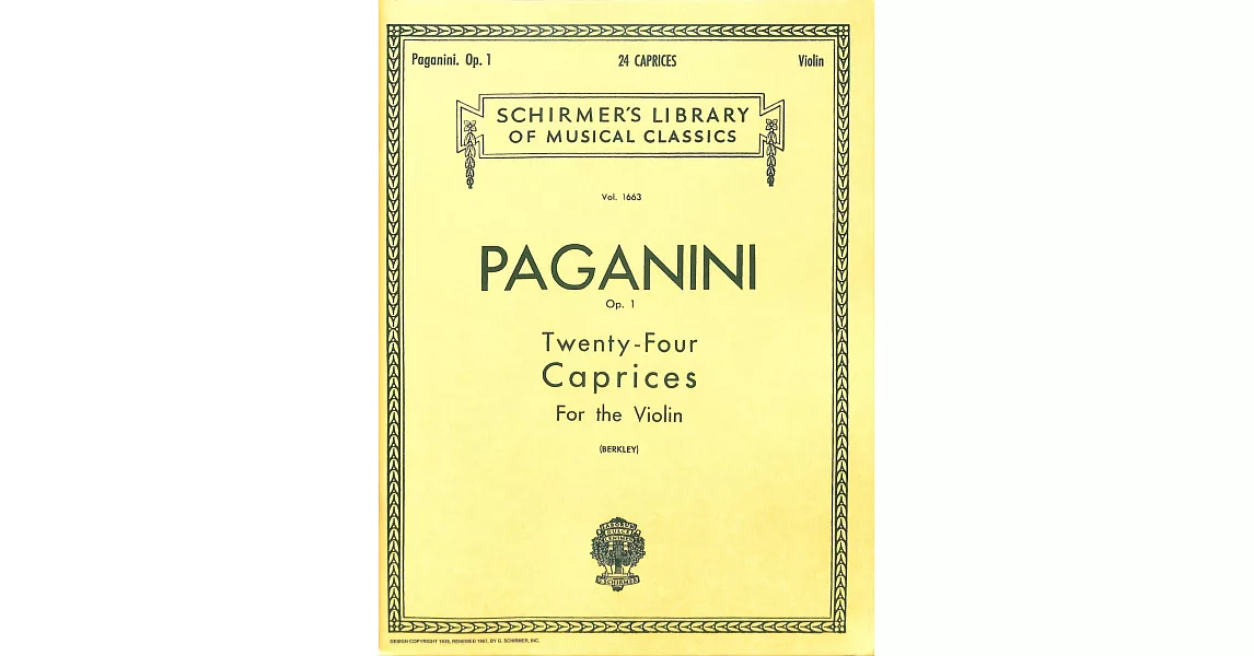 帕格尼尼：二十四首小提琴奇想曲Op.1, Vol.1663 | 拾書所