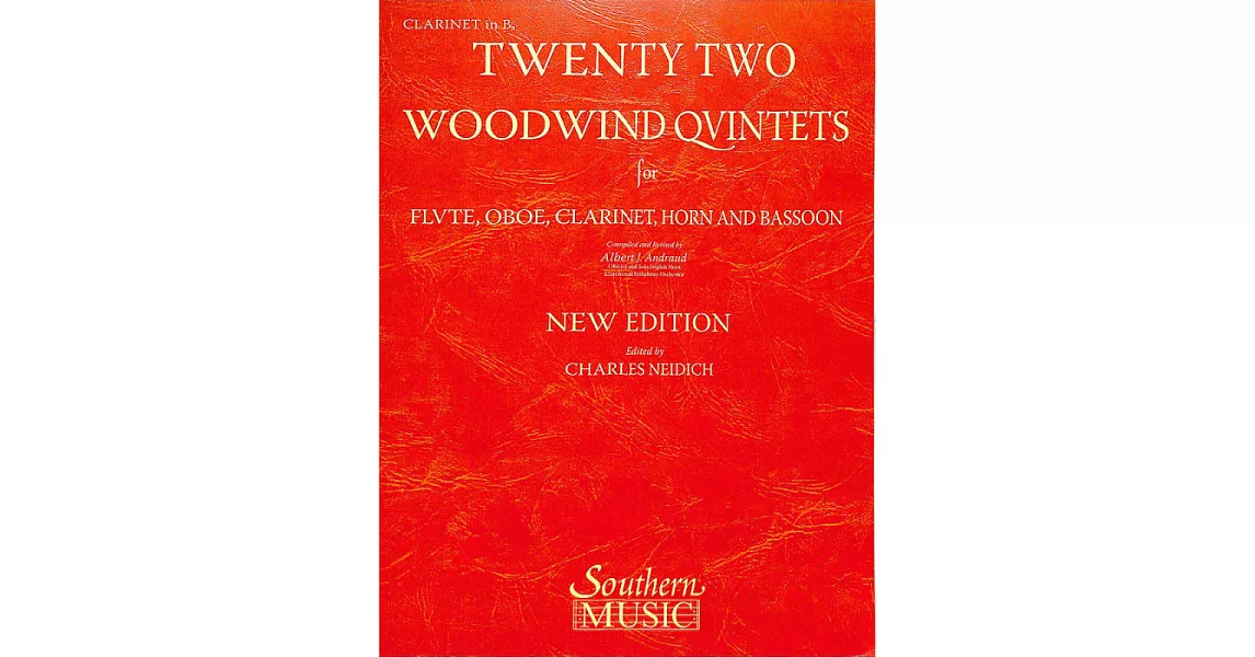 22首木管樂器五重奏(新版) - 豎笛樂譜 | 拾書所