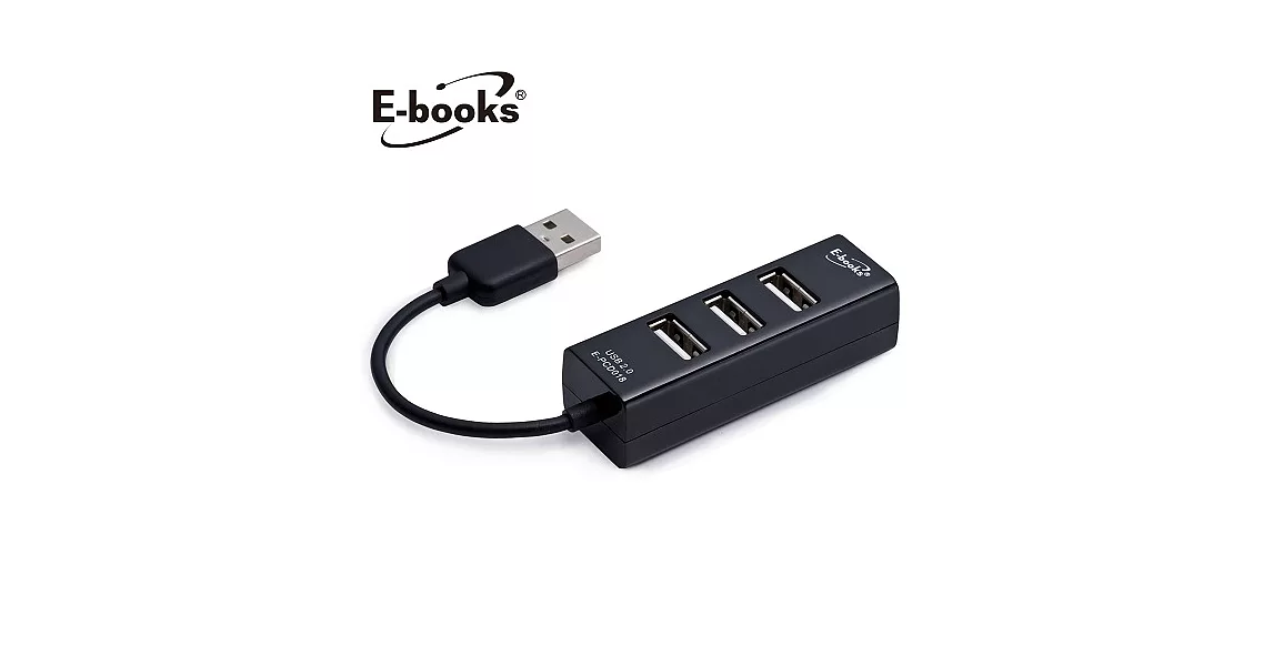 E-books H4 巧積木四孔 USB - Hub 集線器(黑)