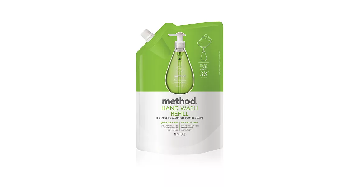 Method 美則 綠茶蘆薈天然洗手乳(補充包)1000ml