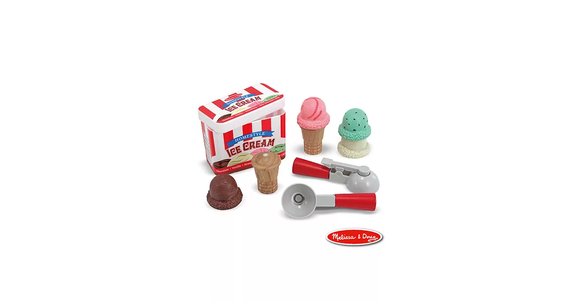 美國 Melissa ＆ Doug 木製玩食趣 -  磁力【 冰淇淋甜筒】玩具組 - 學習與團體相處、訓練手眼協調