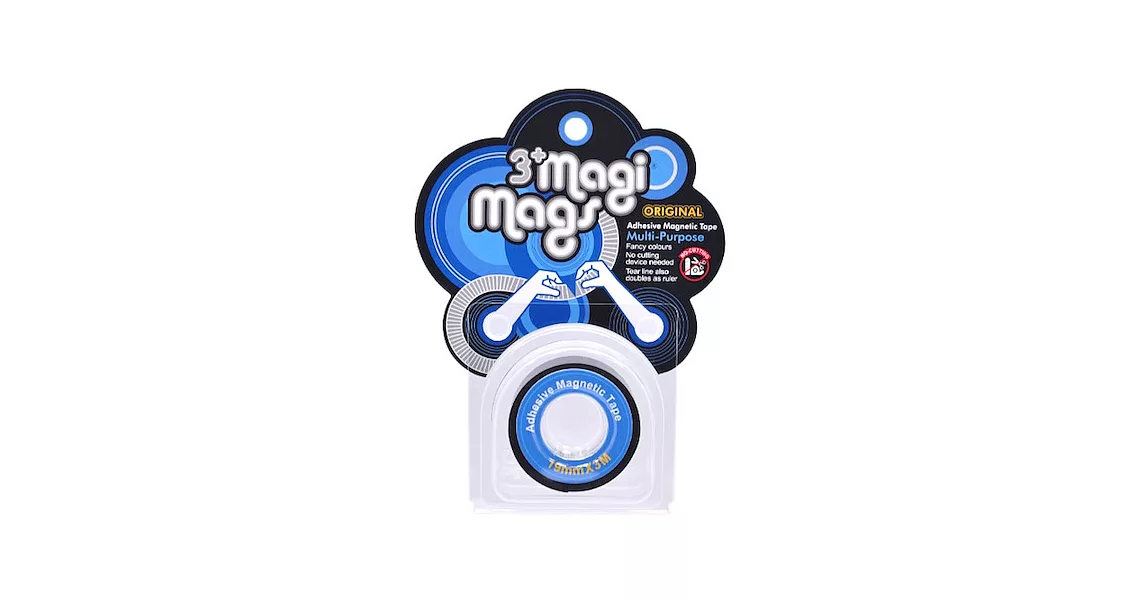 3+ Magi Mags 磁鐵膠帶 19mm x 3M 經典系列經典藍